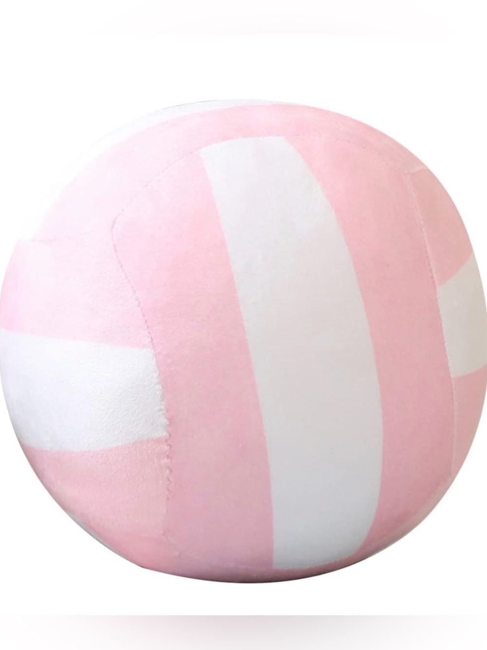 Plush Pink & White Striped Decorative Throw Pillow